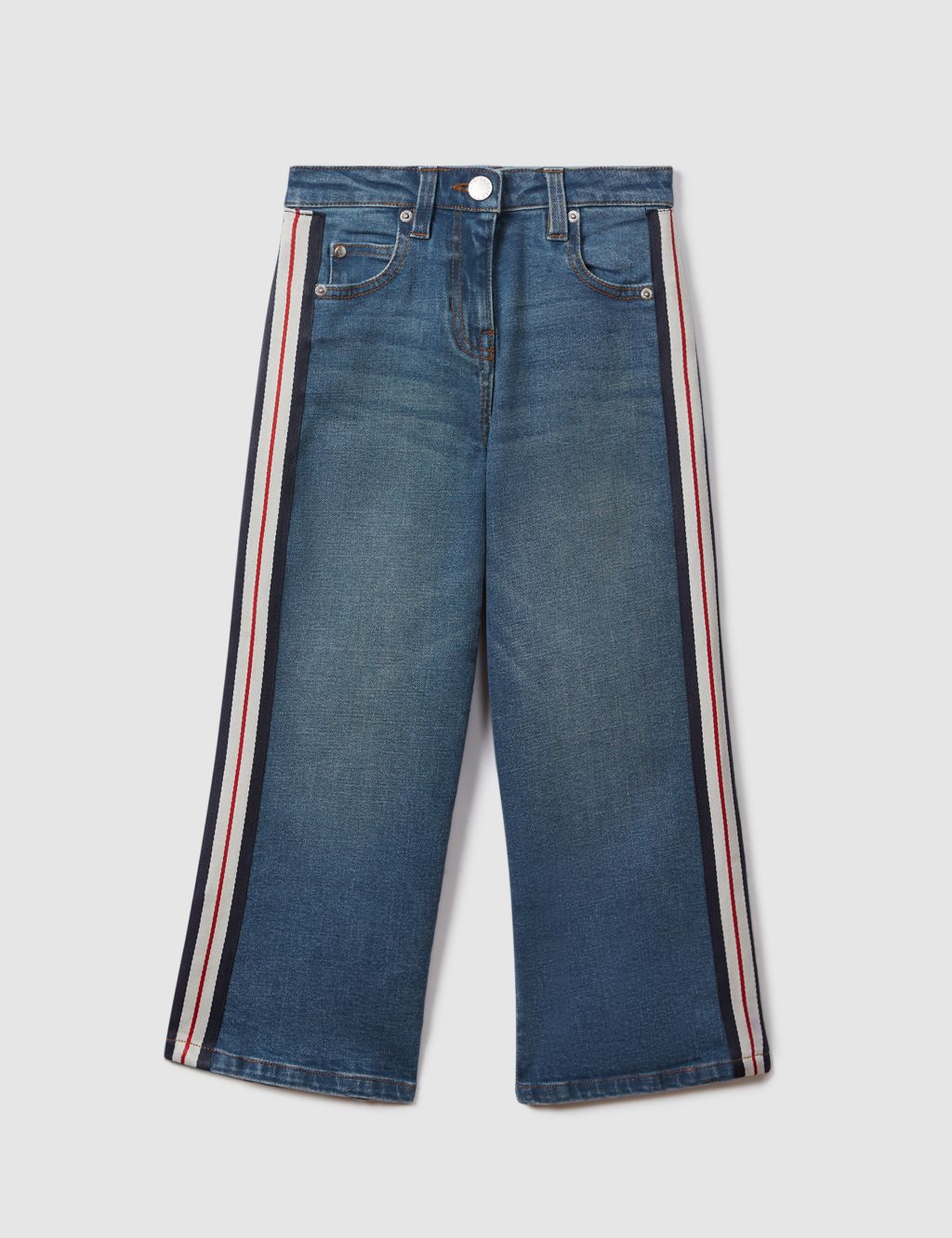 Cotton Rich Side Stripe Jeans (4-14 Yrs) 1 of 6