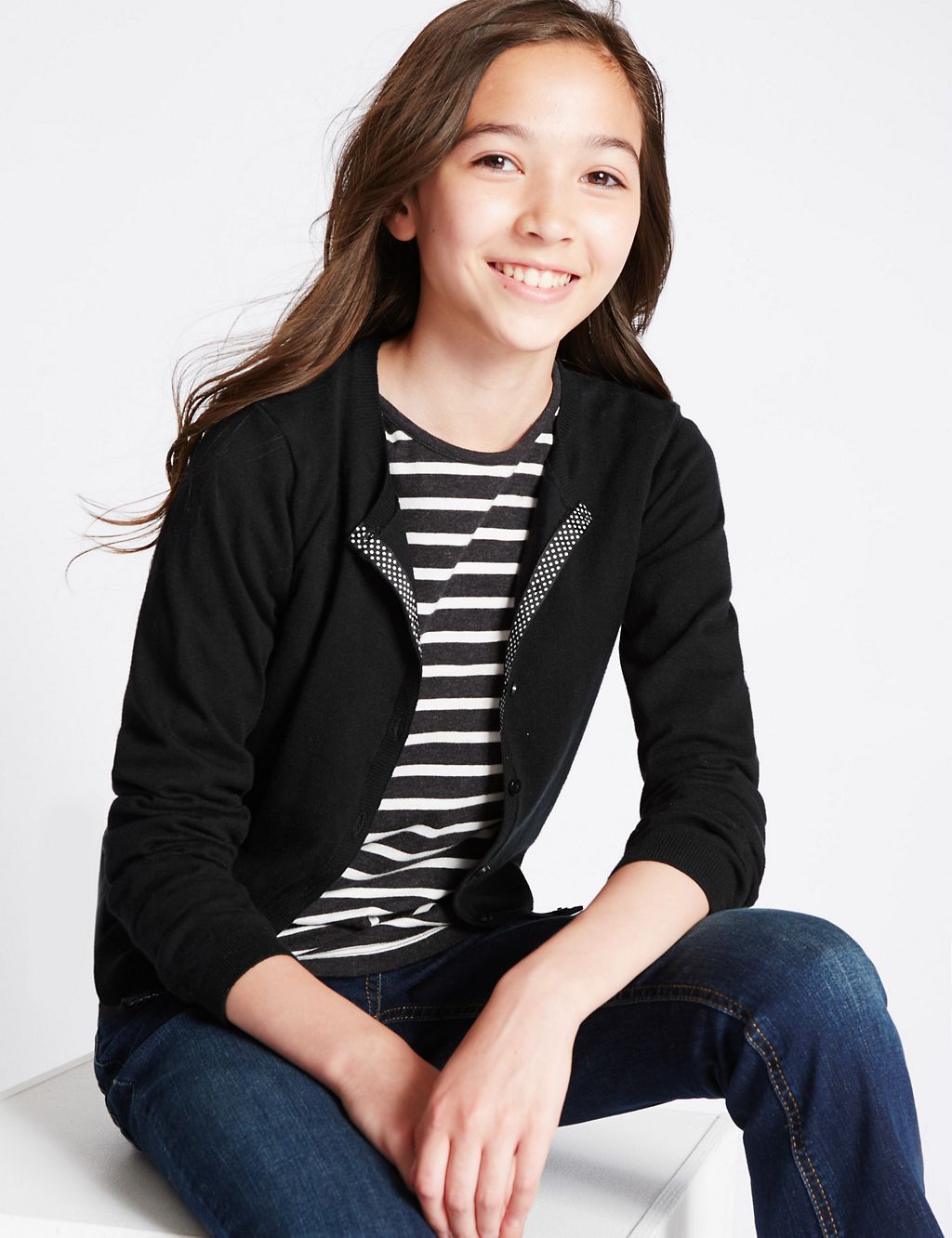 Cotton Rich Simple Cardigan (3-14 Years) 3 of 5