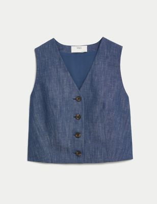 Cotton Rich Single Breasted Waistcoat Image 2 of 8