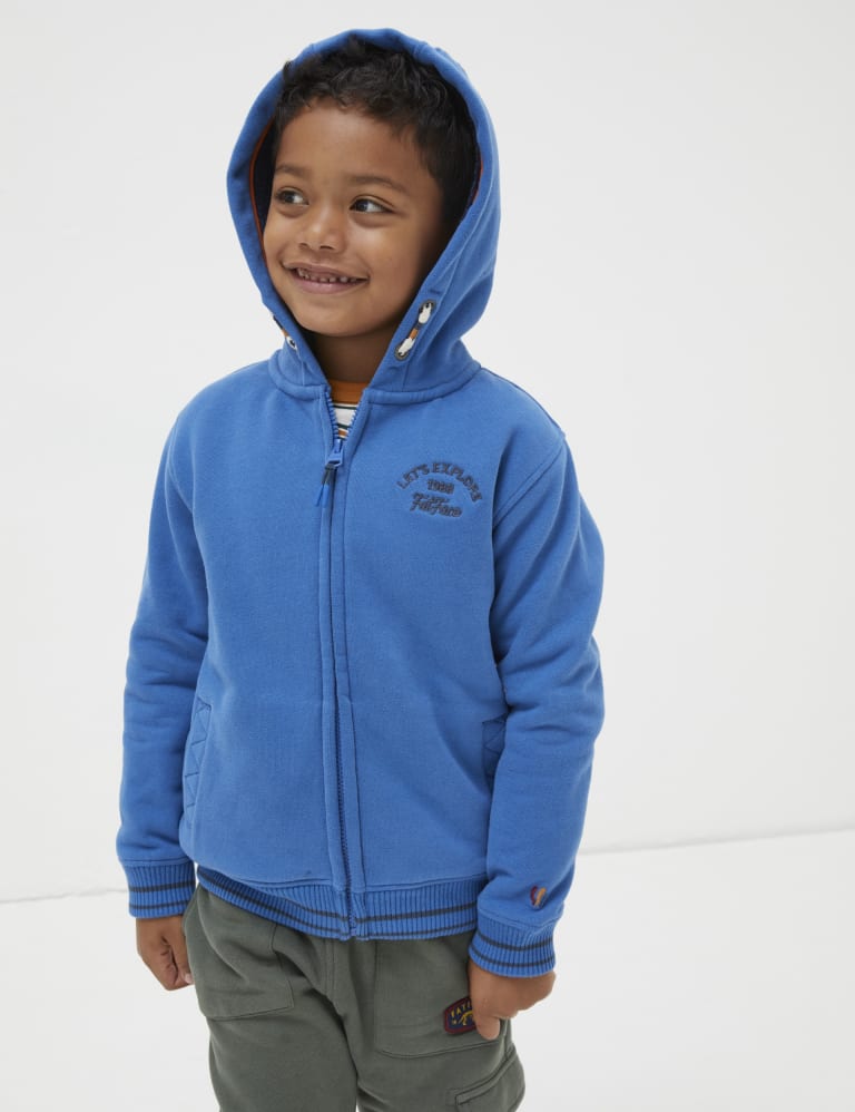 Cotton Rich Ski Graphic Zip Hoodie (3-13 Yrs) 1 of 4