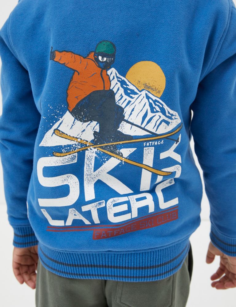 Cotton Rich Ski Graphic Zip Hoodie (3-13 Yrs) 4 of 4