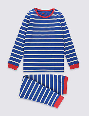 Cotton Rich Skinny Fit Striped Pyjamas (1-16 Years) Image 2 of 4