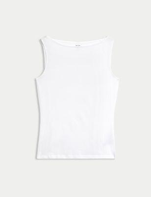 Cotton Rich Slash Neck Vest Image 2 of 5