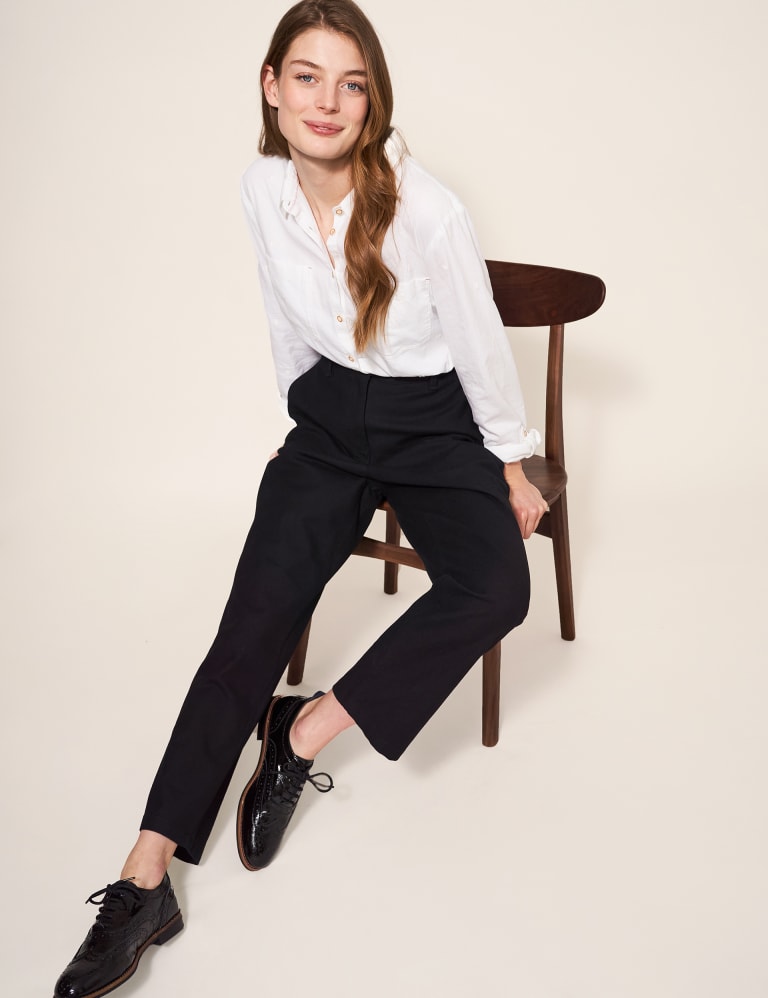Cotton ankle grazer trousers store