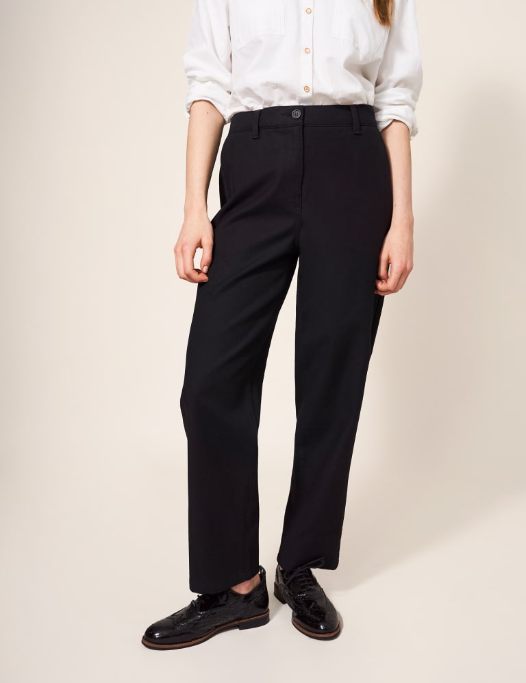 Slim Fit Ankle Grazer Trousers with Stretch