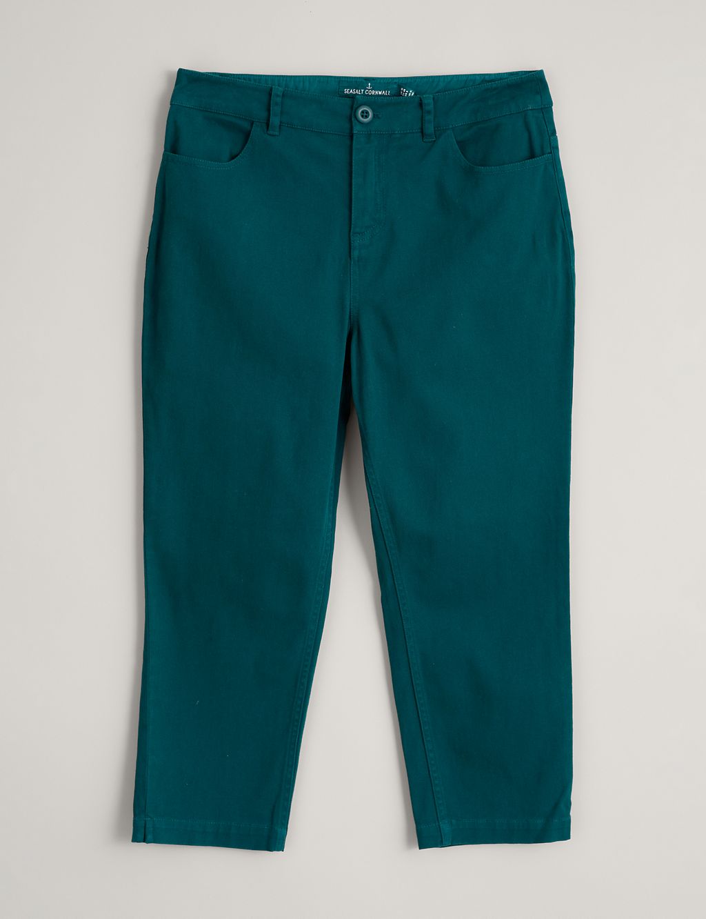 Cotton Rich Slim Fit Cropped Trousers 1 of 5