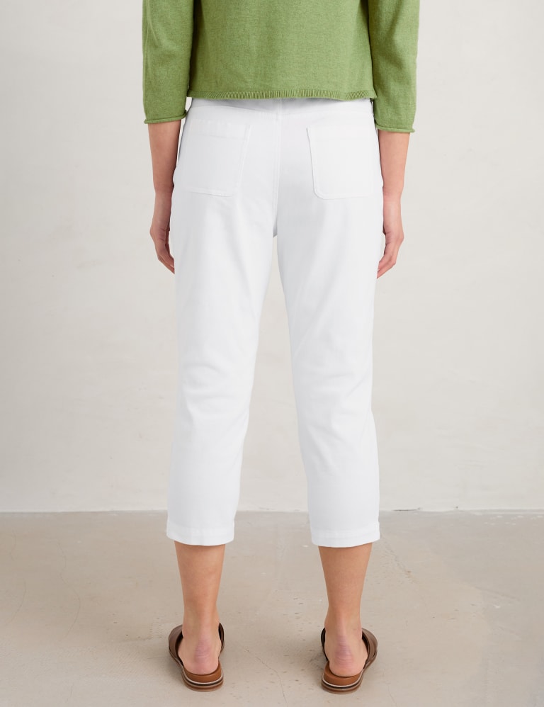 Evans White Cool Cotton Cropped Trousers