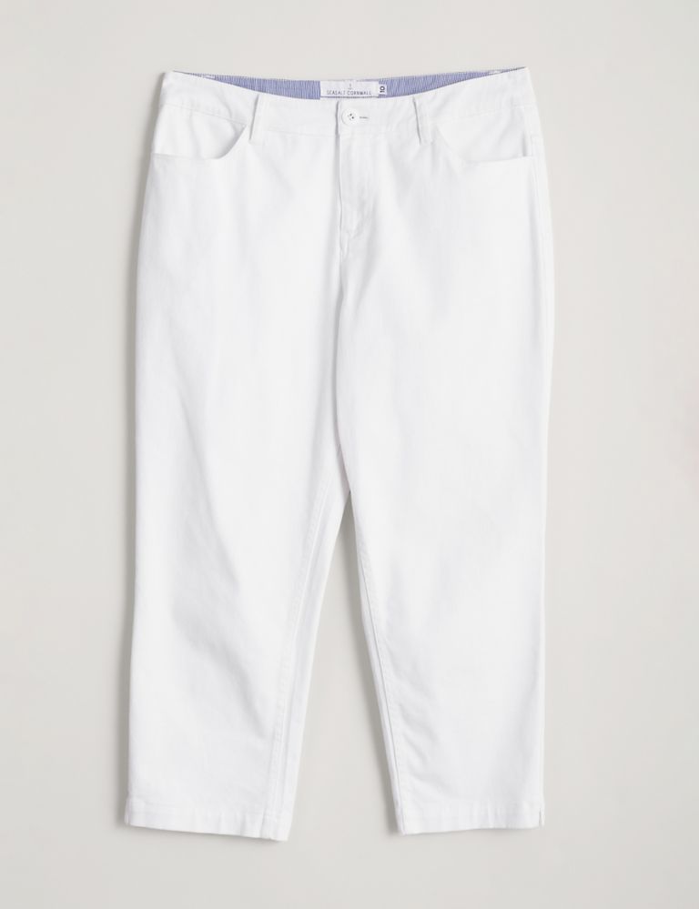 Cotton Rich Slim Fit Cropped Trousers 2 of 5