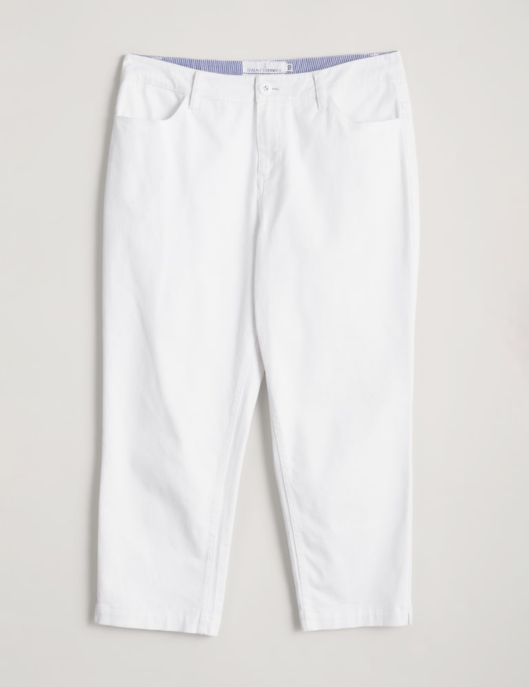 M&s white online cropped trousers