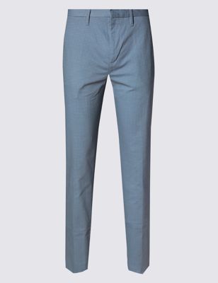 Cotton Rich Slim Fit Flat Front Chinos Image 2 of 3