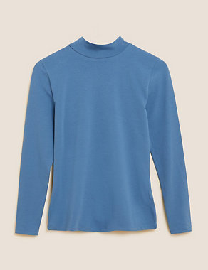 Cotton Rich Slim Fit Long Sleeve Top Image 2 of 5