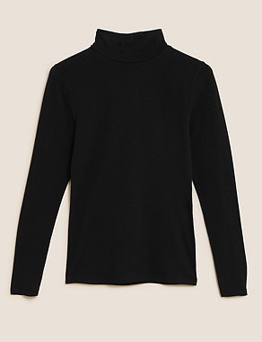 Cotton Rich Slim Fit Long Sleeve Top Image 2 of 6