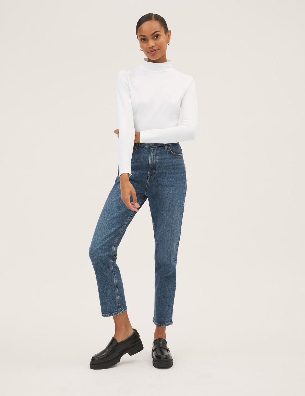 Cotton Rich Slim Fit Long Sleeve Top | M&S Collection | M&S