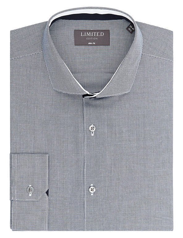 Cotton Rich Slim Fit Mini Puppytooth Shirt Image 1 of 1