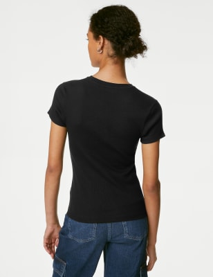 Topstype Off Shoulder Tops For Women Short Sleeve Summer Slim Fit Ribbed T Shirts Fitted Going Out Purple : Buy Online At Best Price In KSA - Souq Is Now