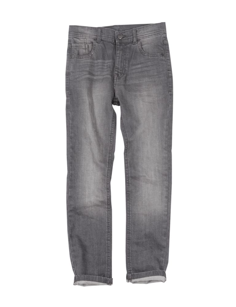 Cotton Rich Slim Fit Washed Effect Jeans (5-14 Years) 2 of 3