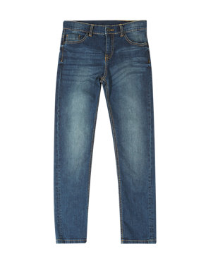 Cotton Rich Slim Fit Washed Look Denim Jeans (5-14 Years) Image 2 of 3
