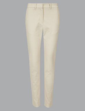 Cotton Rich Slim Leg Ankle Grazer Trousers Image 2 of 5