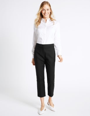 slim leg cropped trousers