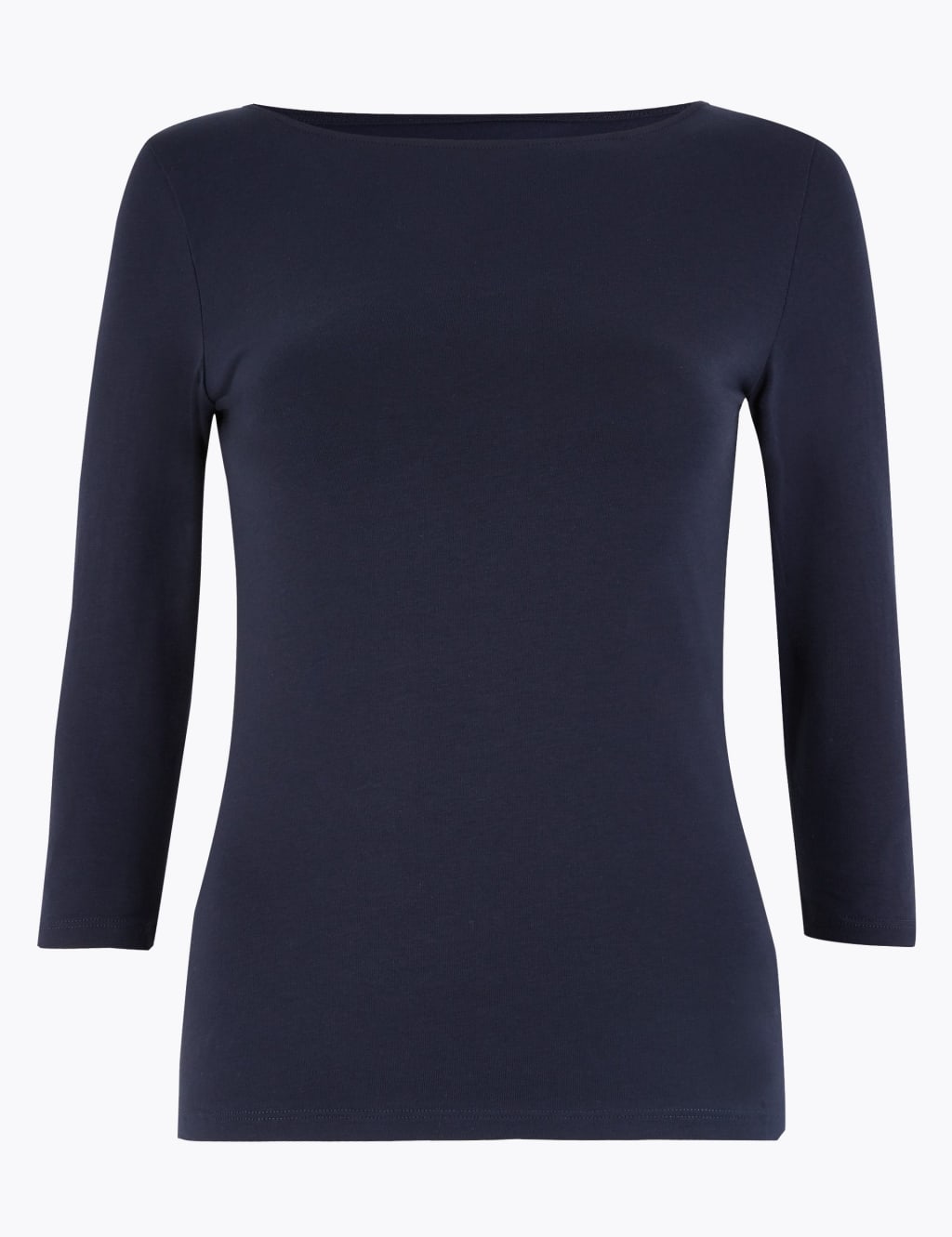 Cotton Rich Slim fit 3/4 Sleeve Top 1 of 6
