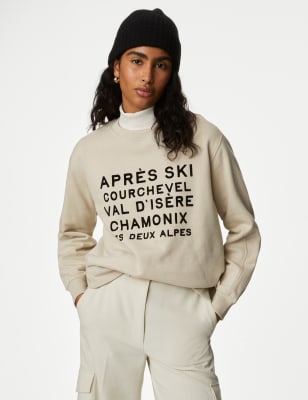 Cotton Rich Slogan Sweatshirt M S Collection M S