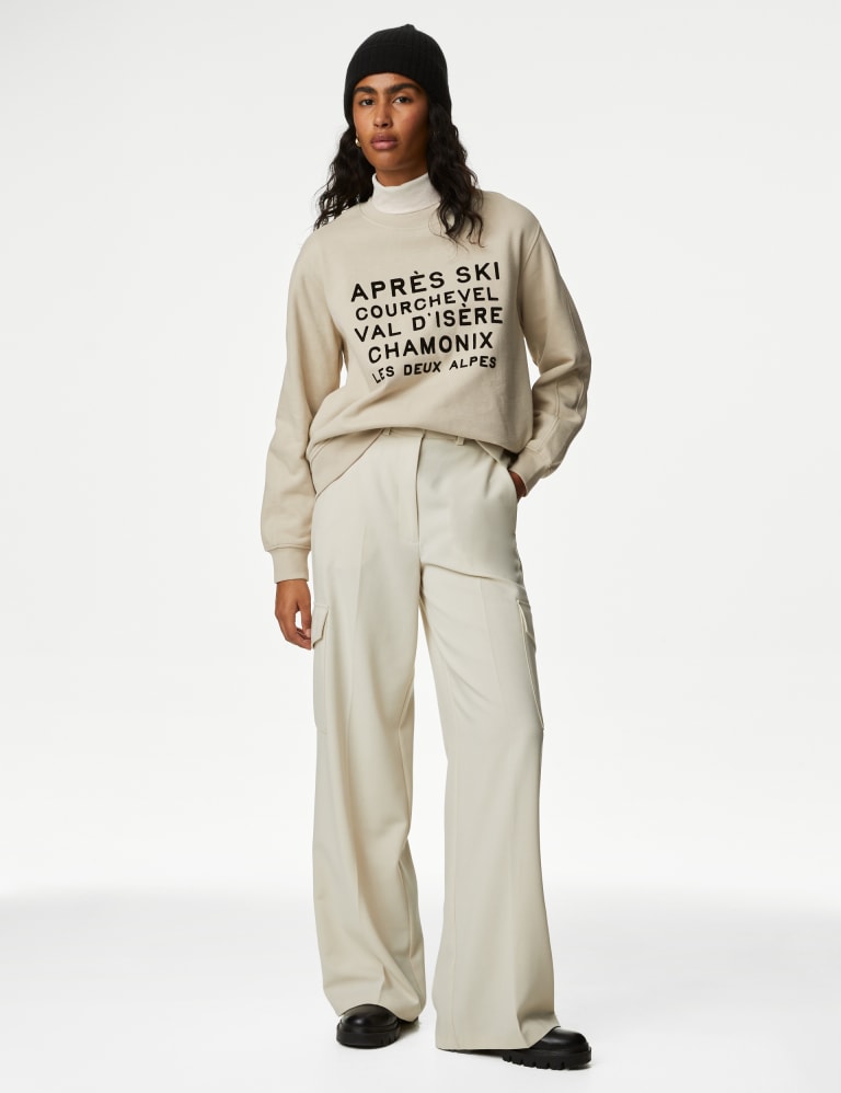 Cotton Rich Slogan Sweatshirt