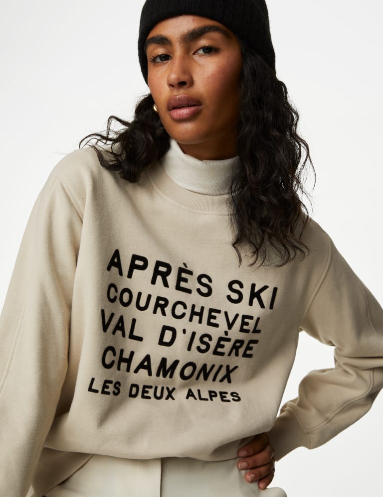 Cotton Rich Slogan Sweatshirt