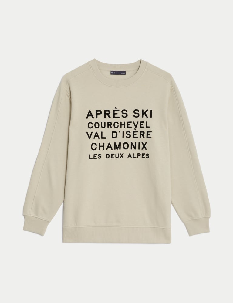 Cotton Rich Slogan Sweatshirt
