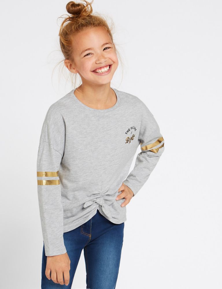Cotton Rich Slogan Top (3-16 Years) 1 of 3