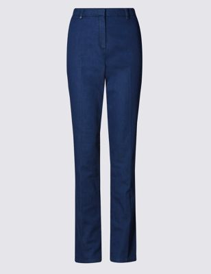Cotton Rich Smart Straight Leg Trousers Image 2 of 4