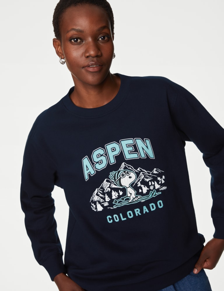 Cotton Rich Snoopy Slogan Sweatshirt M S Collection M S