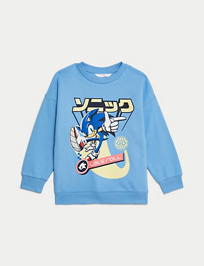 Cotton Rich Sonic the Hedgehog™ Sweatshirt (2-8 Yrs) Image 2 of 4