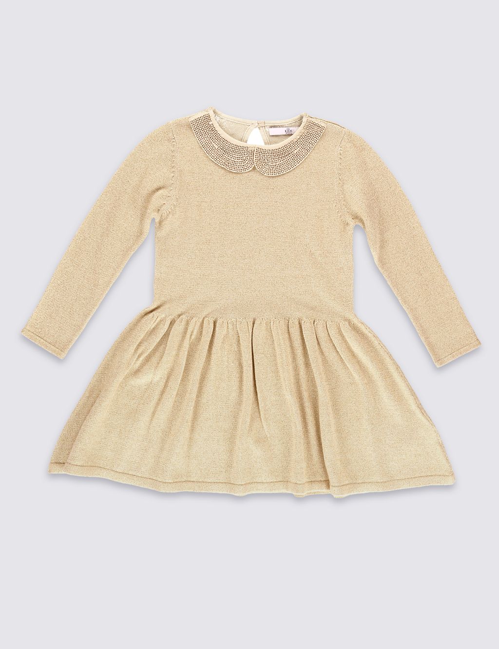 Cotton Rich Sparkle Knitted Dress (1-10 Years) 1 of 5