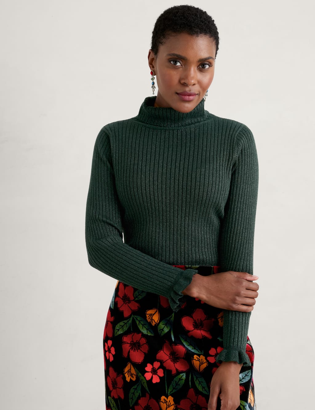 Sparkly polo neck sales