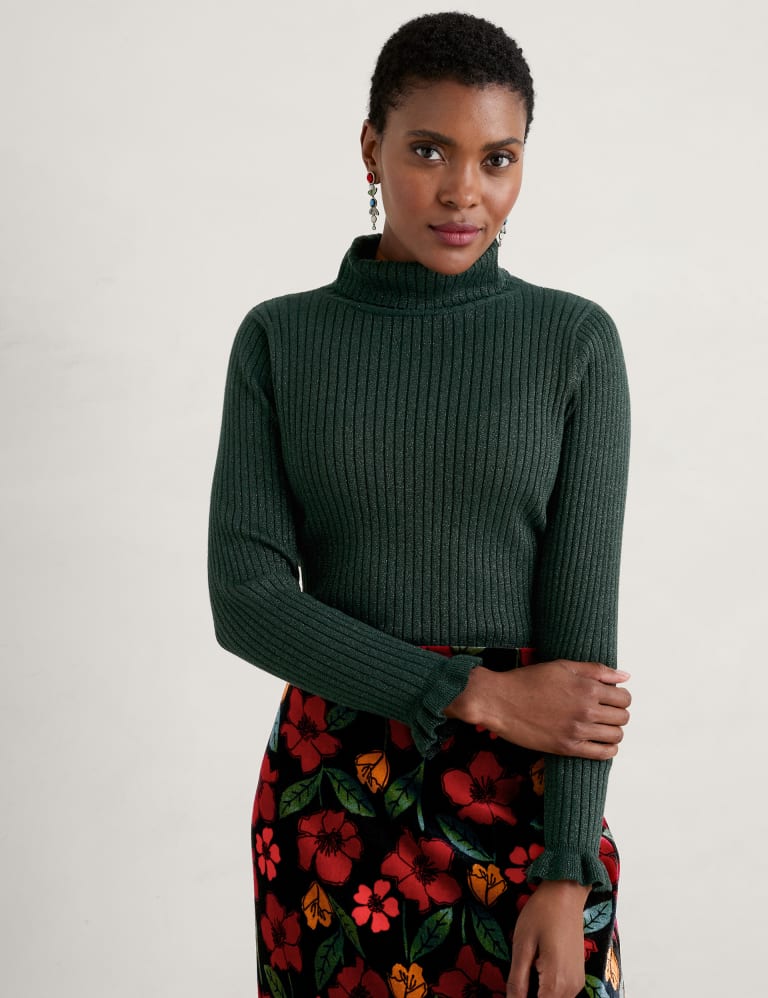 Sparkly polo sales neck jumper