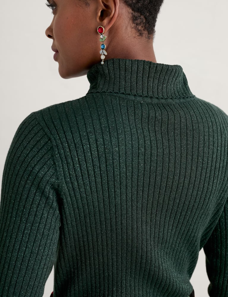 Glitter polo neck jumper deals