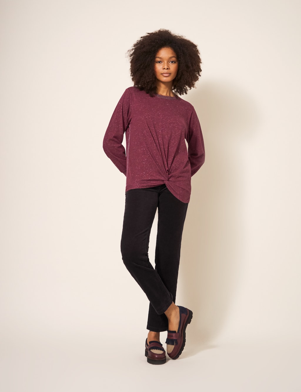 Twist front off the shoulder sweater discount