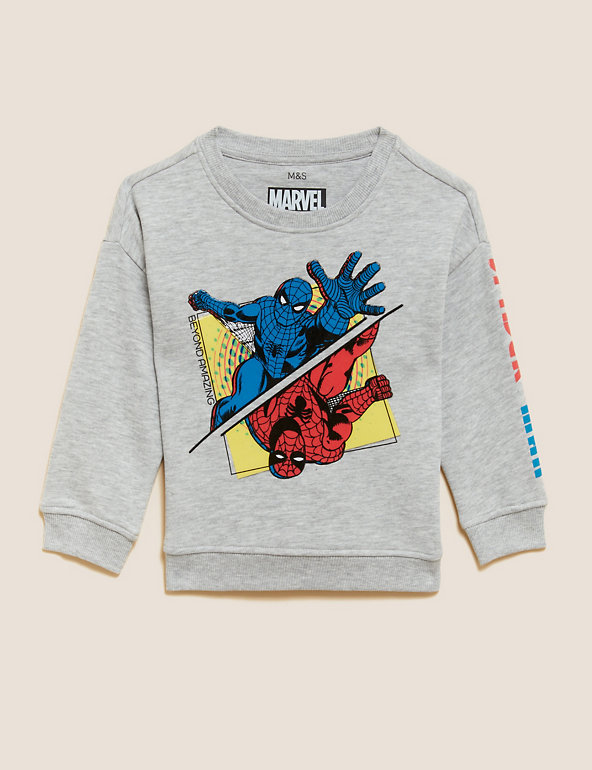 Cotton Rich Spider-Man™ Sweatshirt (2-8 Yrs) Image 1 of 2