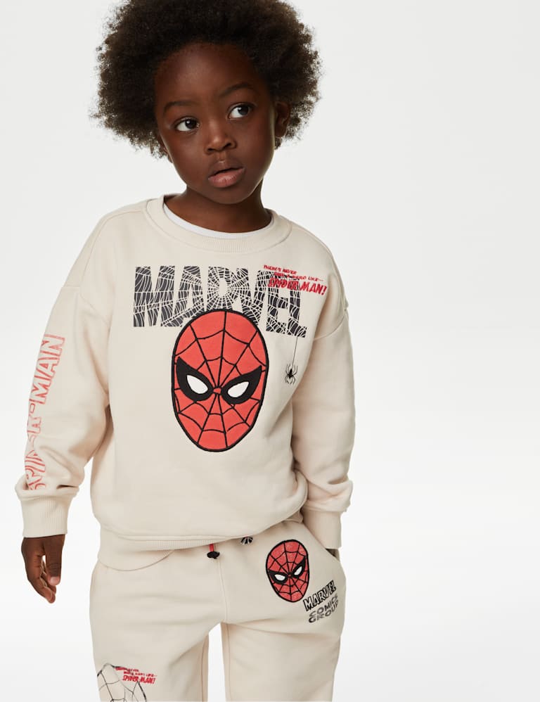 Cotton Rich Spider-Man™ Sweatshirt (2-8 Yrs) | Mu0026S Collection | Mu0026S