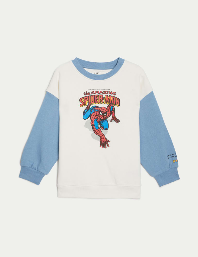 Cotton Rich Spider Man Sweatshirt 2 8 Yrs M S Collection M S