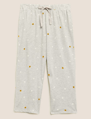 Cotton Rich Spot Cropped Pyjama Pant Image 2 of 5