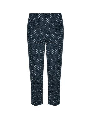 Cotton Rich Spotted Cropped Trousers Image 2 of 4