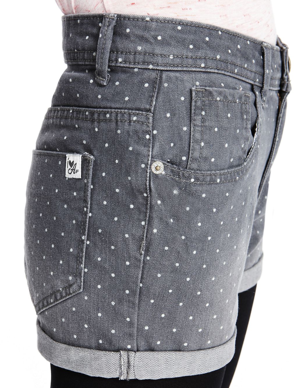 Cotton Rich Spotted Denim Shorts 6 of 8