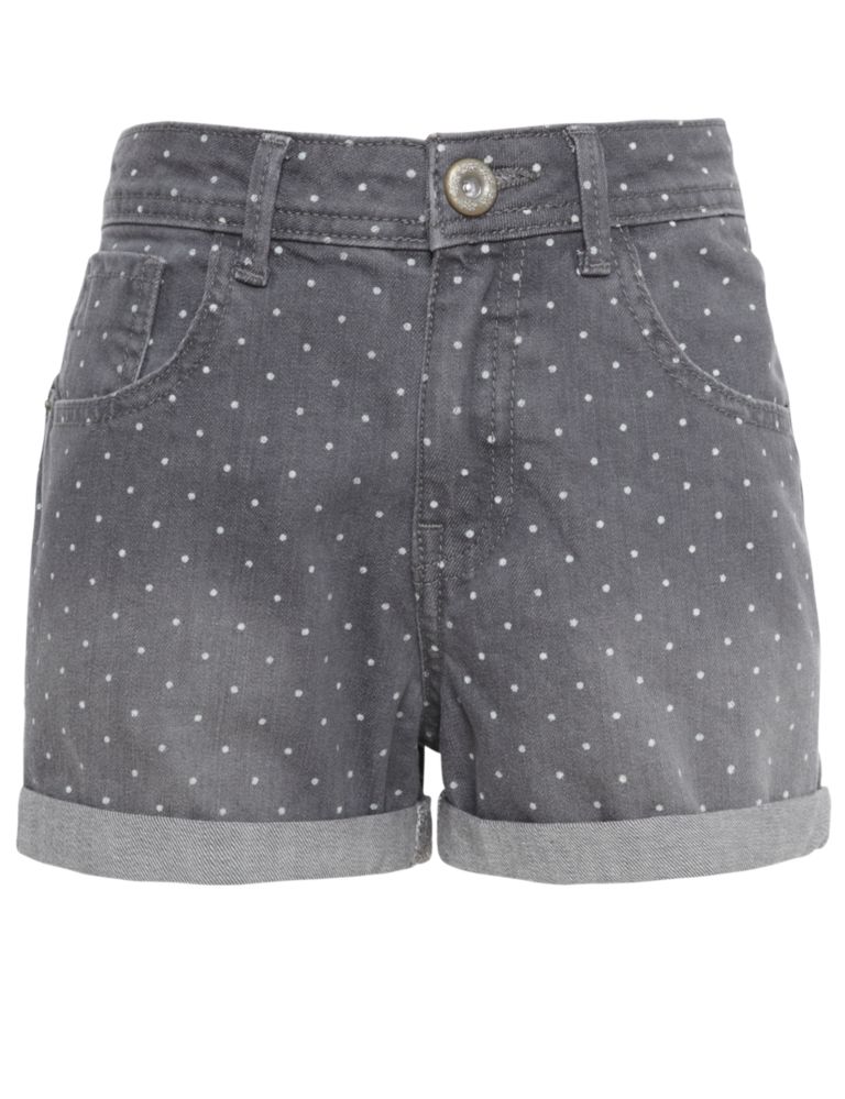Cotton Rich Spotted Denim Shorts 2 of 8