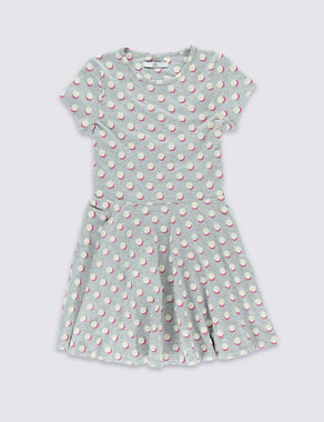 Cotton Rich Spotted Dress (5-14 Years) Image 2 of 3