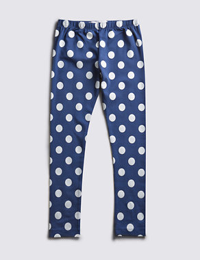 Cotton Rich Spotted Leggings (1-7 Years) Image 2 of 3