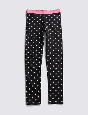 Cotton Rich Spotted Leggings (5-14 Years) Image 2 of 3