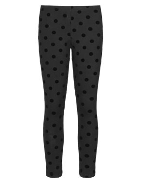Cotton Rich Spotted Leggings with StayNEW™ (5-14 Years) Image 2 of 4