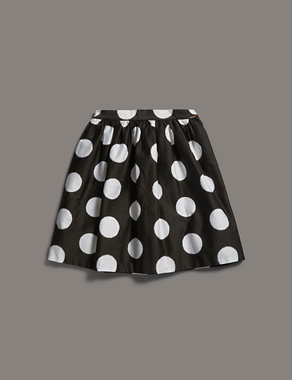 Cotton Rich Spotted Skater Skirt (5-14 Years) Image 2 of 3
