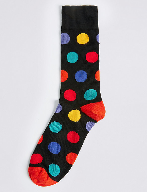 Cotton Rich Spotted Socks Image 1 of 1